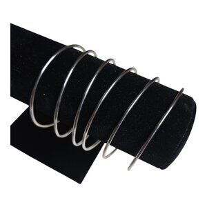 Women's Silver 9'' Round Wrist Bracelets (6)